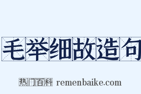毛举细故造句是什么意思的图片